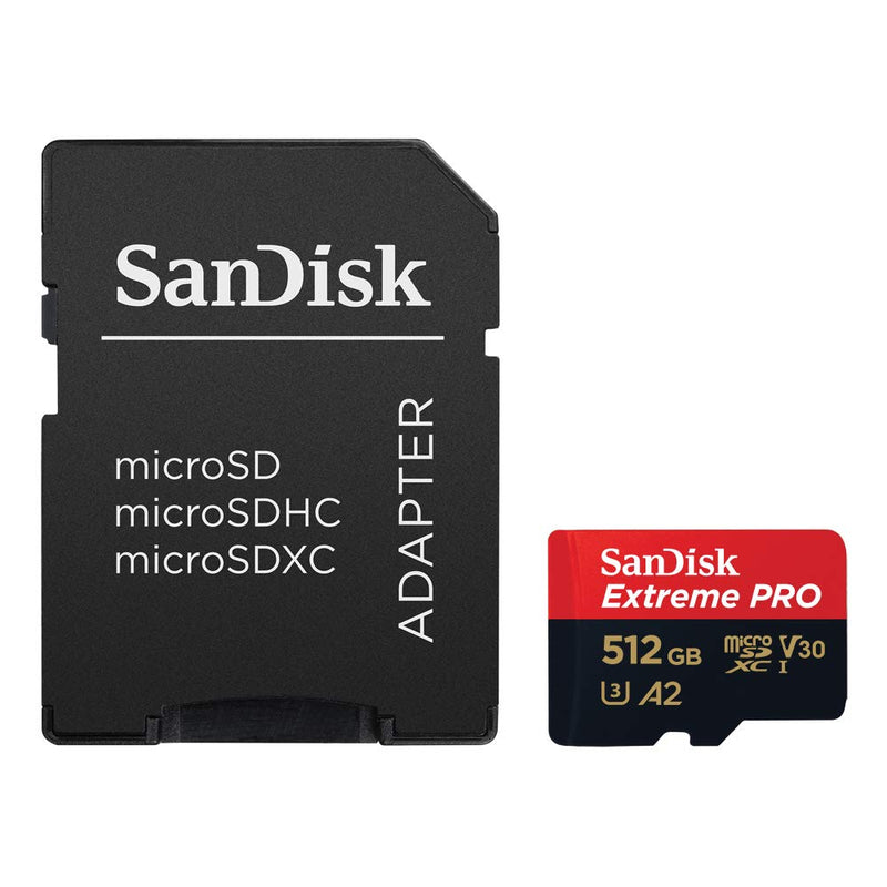 [Australia - AusPower] - SanDisk 512GB Extreme Pro Durable, Captures 4K UHD Video, 200MB/s Read and 140MB/s Write microSD UHS-I Card for Recording Outdoor Adventures and Weekend Trips 