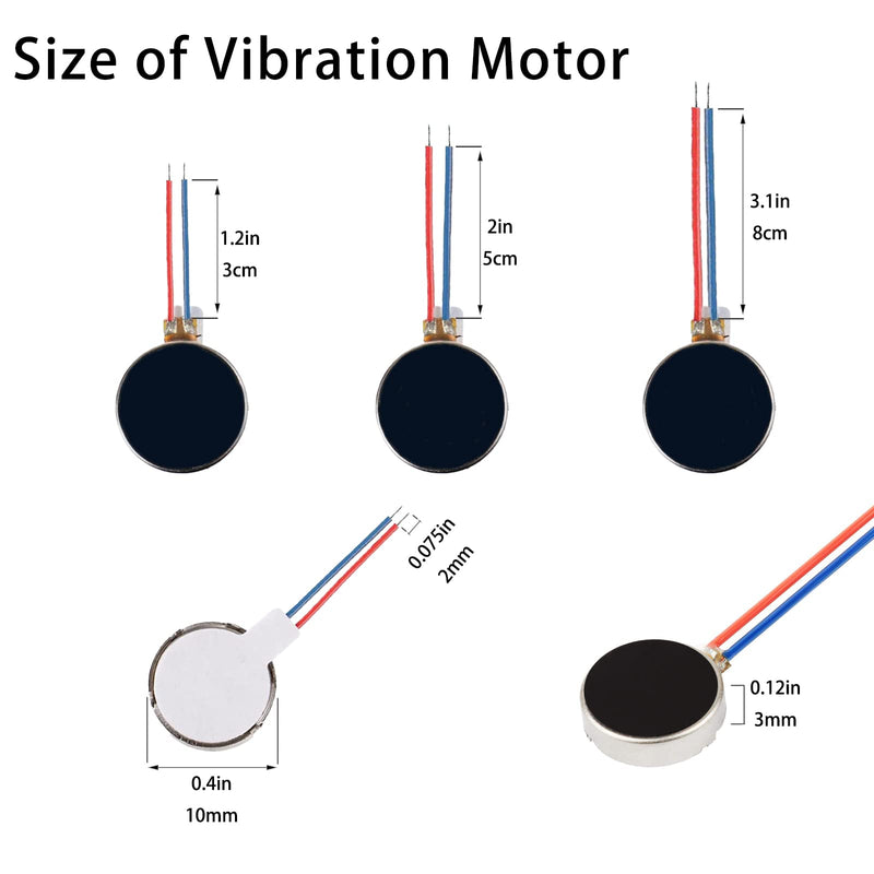 [Australia - AusPower] - 20PCS Vibration Motor DC3V 12000rpm Mini Vibration Motor Vibrating Motors for Projects Electronic Device Repair Single Board Computers Project Classroom Project Bristle Bots Cable 2in Cable length: 2in 5cm 20 