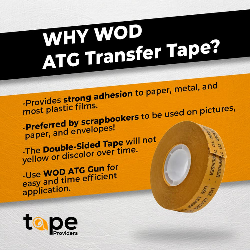 [Australia - AusPower] - WOD RWATG20 General Purpose ATG Tape, 1/2 inch x 36 yds. (Set of 6 Rolls) Adhesive Transfer Tape Glider Refill Rolls Clear Adhesive on Gold Liner (Acid Free) 1/2" in. - Pack of 6 