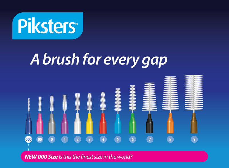 Piksters Interdental Brushes, Size 00, 100 Count (10 x 10 Packs), Interdental Tooth Brush for Extremely Tight Gaps, Gum Soft Bristles for Plaque Removal, Safe for Braces (100 pk) Size 00 (Pink) 100 Count (Pack of 1)