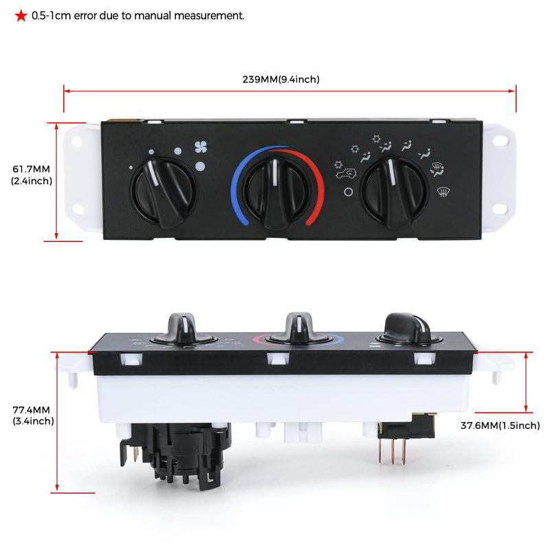 HVAC Climate Control Panel with Blower Motor Switch for Jeep Wrangler TJ 1999 2000 2001 2002 2003 2004 Replace 55037473AB