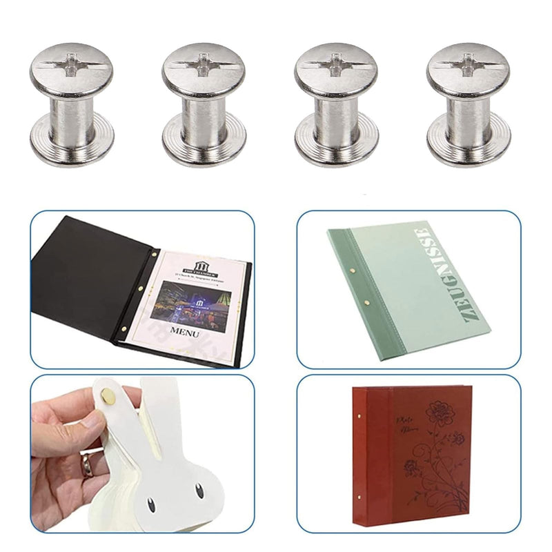 [Australia - AusPower] - 5mm X 8mm Nickel Plated Binding Chicago Screw Posts Barrel Nuts Docking Rivets Silver Tone 72pcs 5* 8mm - 72PCS 