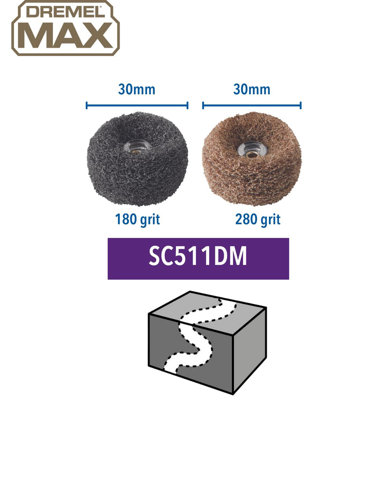 [Australia - AusPower] - Dremel MAX SC511DM EZ SpeedClic: Schleifscheiben 180 & 280 Korn, 2 x Schleifscheiben 30mm mit MAX Lebensdauer und lang anhaltender Leistung mit Ihrem Multifunktionswerkzeug 
