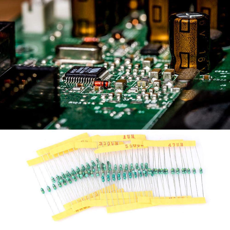 Walfront 120-Piece Inductor Set, Electric Inductor Ring, Inductor Pack 1/4 W Color Ring, 12 Varieties, 1UH ~ 1MH