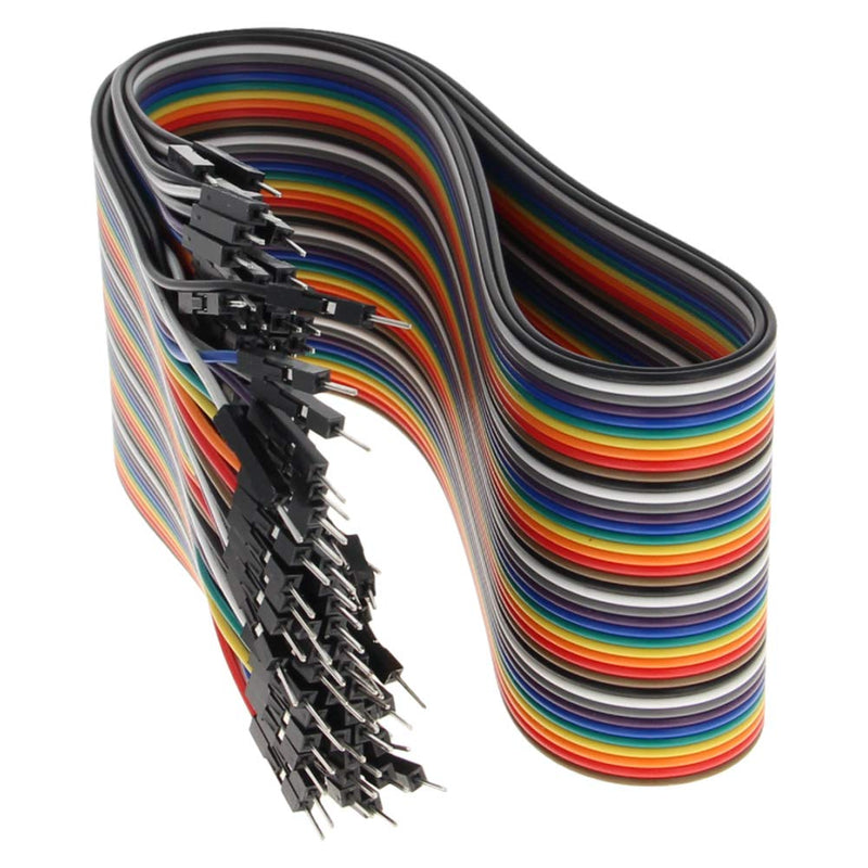 [Australia - AusPower] - Fielect Dupont Jumper Wires Breadboard Jumper Wires Colorful Ribbon Cables 40pin 50cm Long Male to Male 1Pcs 50cm 1PCS M/M 