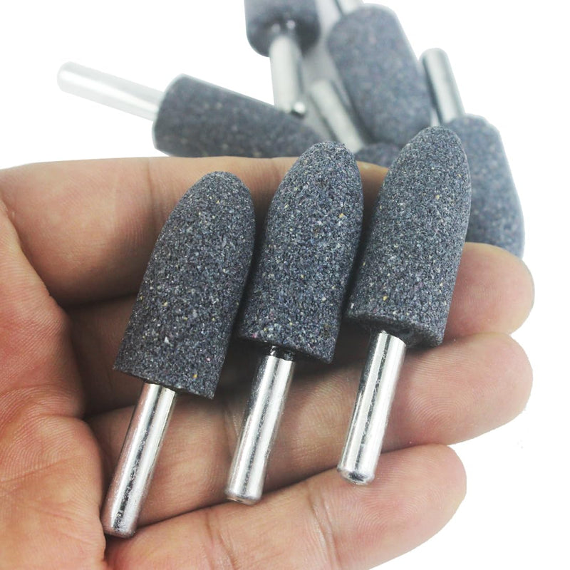[Australia - AusPower] - Luo ke 16 mm Cone Shape Grinding Stone - 1/4" Shank Aluminum Oxide Mounted Grinding Stones Sharpening Bits for Rotary Tools Drill (Pack of 8) 16mm grinding cone 