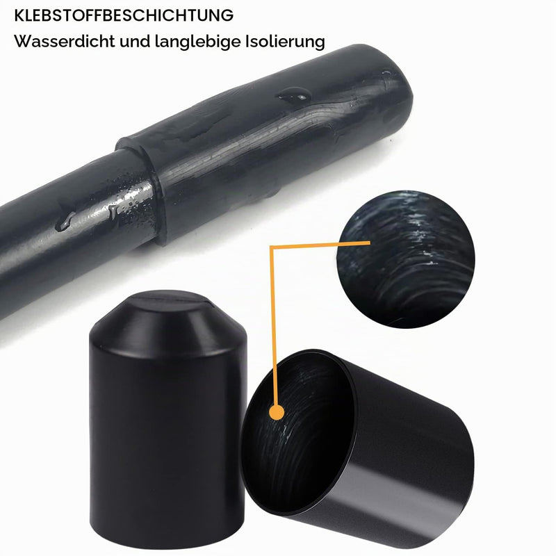 Heat Shrink Tube Heat Shrink Caps 30 mm Warm Shrink End Cap Waterproof Insulation Protection for Cable End Pack of 4 (30 mm)