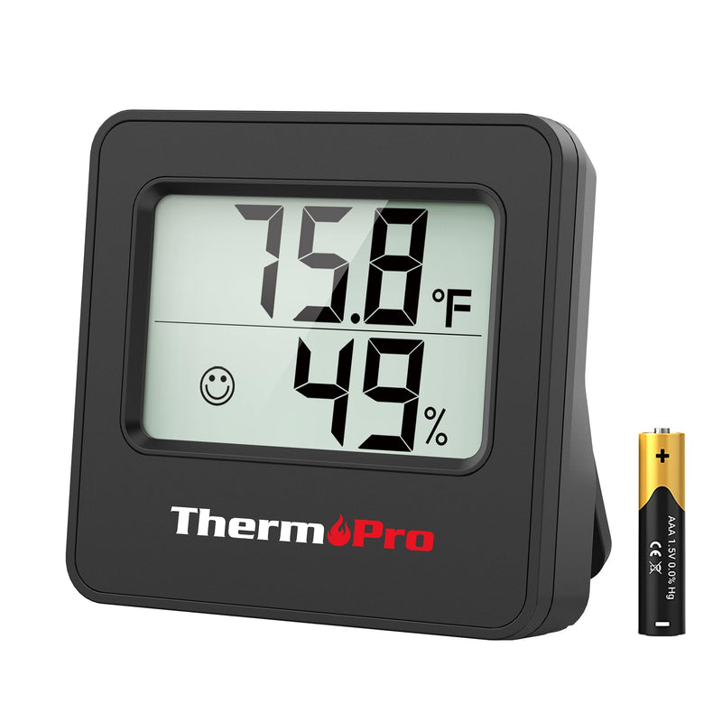[Australia - AusPower] - ThermoPro TP157 Hygrometer Indoor Thermometer for Home, Room Thermometer Humidity Meter with Accurate Temperature Humidity Sensor for Greenhouse Baby Room Office-1 Pack 1 