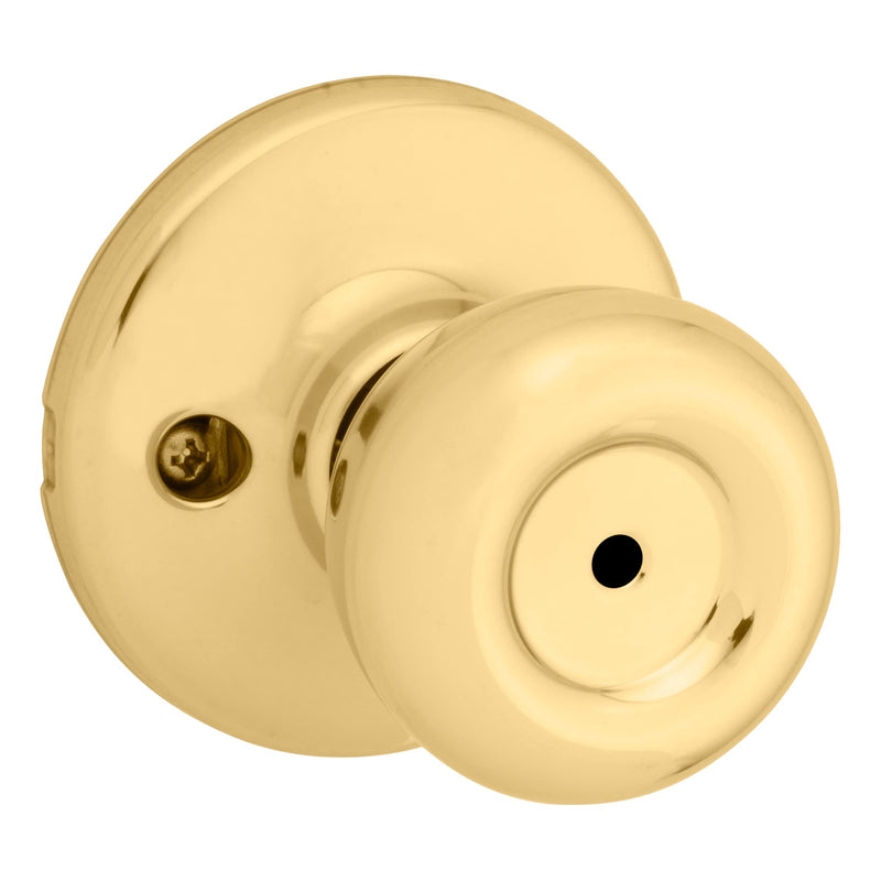 Kwikset 93001-870 Tylo Bed & Bath Knob in Polished Brass, Privacy (Pack of 2) 1 Count (Pack of 2)