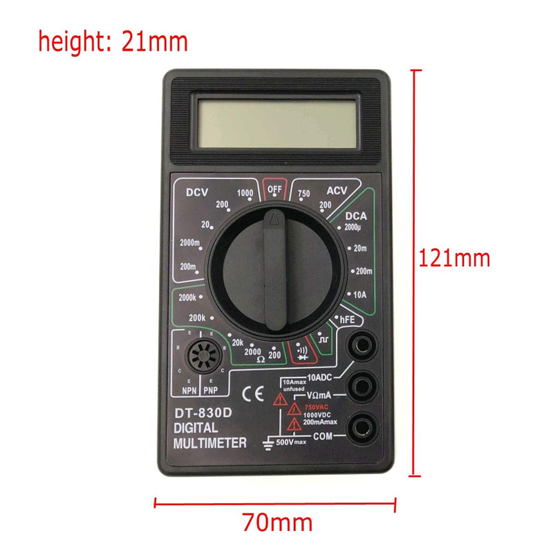 [Australia - AusPower] - JZK DT-830D Black Digital Multimeter Voltmeter Ammeter Digital LCD Multimeter, AC DC Rods with diode 
