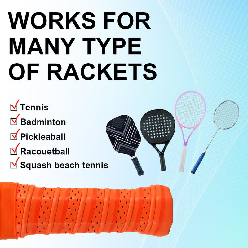 Pickleball Grip Tape 3pcs Overgrip Pickleball Paddle Grip Tape with Raised Ridge Replacement Grip Wrap Accessory for Pickleball Paddle Handle Yellow red and orange
