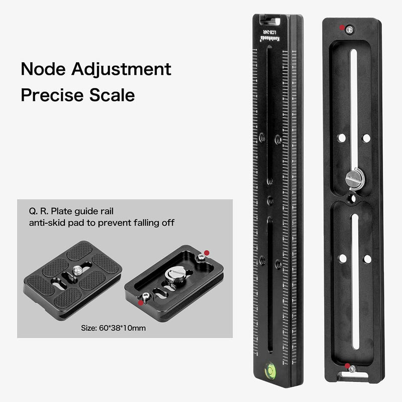 [Australia - AusPower] - Koolehaoda 240mm Rail Nodal Slide Quick Release Plate Clamp Camera Tripod Bracket Mount Compatible with Arca Swiss, Angle Adjustable for Camera Tripod Ball Head (LCB-24R) LCB-24 