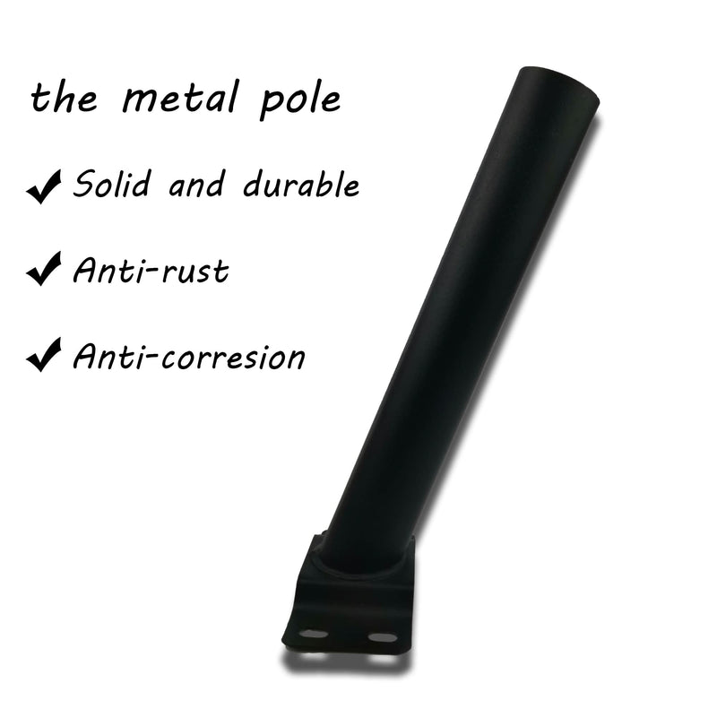 [Australia - AusPower] - Light Pole Mount,Solar Lighting Mounting Bracket Extension Pole Kit Wall Black Metal Pipes Barn Lights Fixture Antenna Adaptor Outdoor Arm for Street Light,Wall Mounted Tire,Barn Lamp,Post Tree 12 inches black 