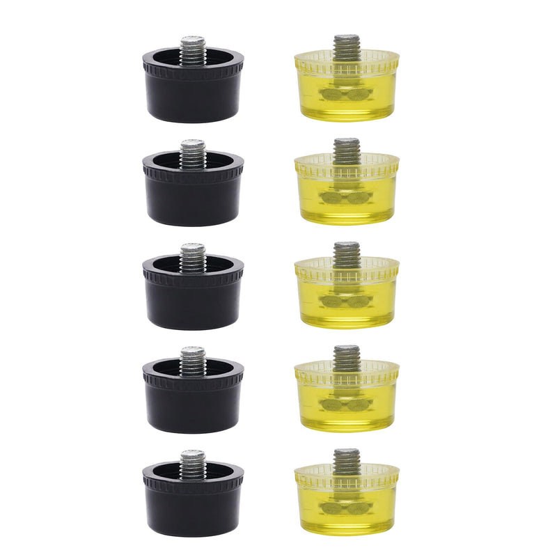 [Australia - AusPower] - Multipurpose 25mm/30mm/35mm/40mm/45mm Rubber Hammer Heads Replacement Set for Hammer Installation Repair 