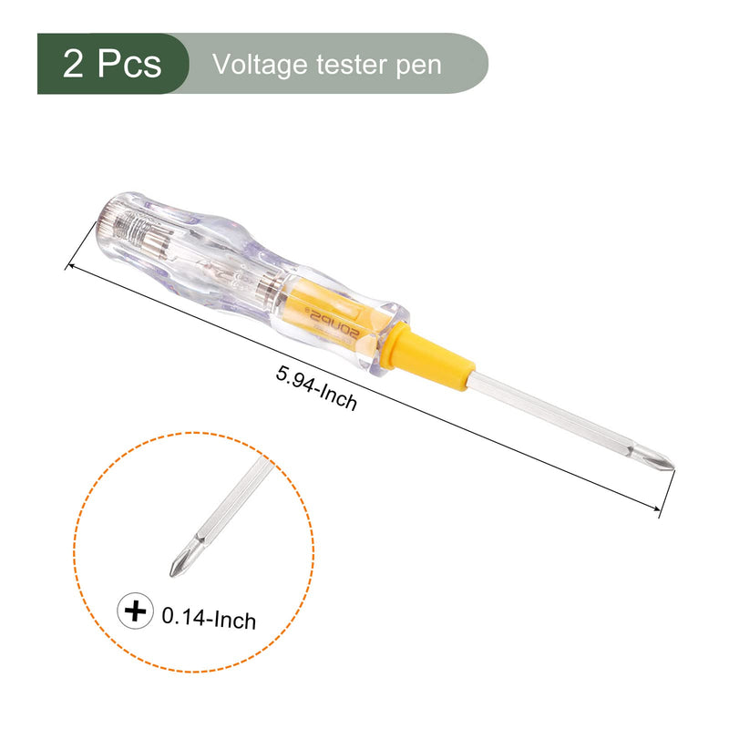 [Australia - AusPower] - YOKIVE 2 Pcs Voltage Circuit Tester, 3mm Slotted Screwdriver, Great for Office, Art, Home, Daily Use (AC 100-500V) 
