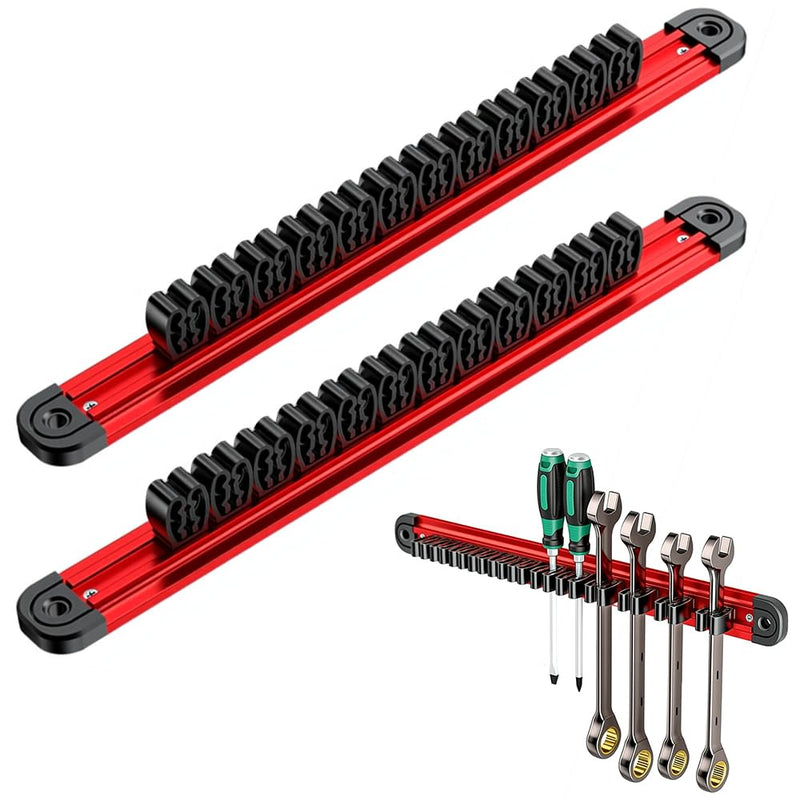 Tool Holder Wall Magnetic Clamping Range 1-7 mm Pack of 2 | Tool Wall Mount Magnetic Strip Tool with 12 Clamps Tool Wall Magnet Tool Storage Magnetic Holder