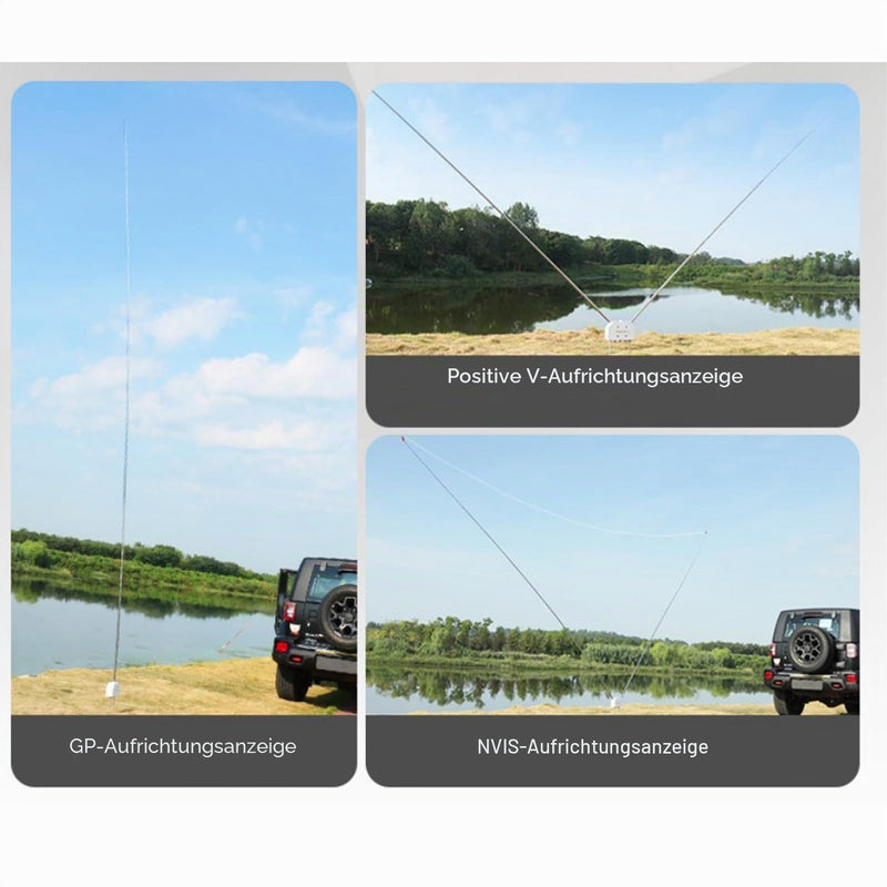 Telescopic Antenna Replacement 5.6 Meters M10 Interface Stainless Steel Tie Rod with Three-in-One Shortwave Antenna Flexible Antenna
