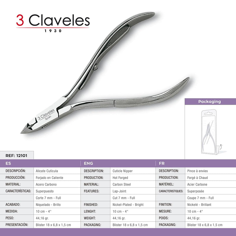 3 Claveles 12101 Pliers with Mouth Cutting 10 cm 7 mm