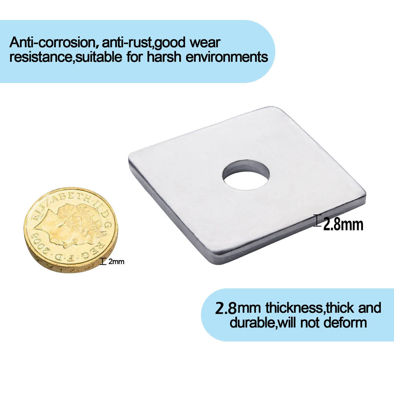 [Australia - AusPower] - Squares Washer Galvanized Heavy Duty Plate Fastener Square Plate Washers, 16mm x 40mm x 40mm x 2.8mm, 20 Pieces 