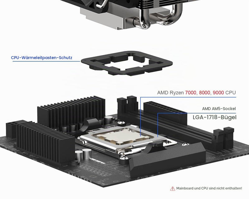 ElecGear CPU Thermal Paste Protector for AMD AM5 Desktop Processors, 2 Pack Protective Cover Leakage Blocker CPU Guard to LGA1718 Socket Buckle for Ryzen 7000, 8000, 9000 and X3D AMD LGA1718
