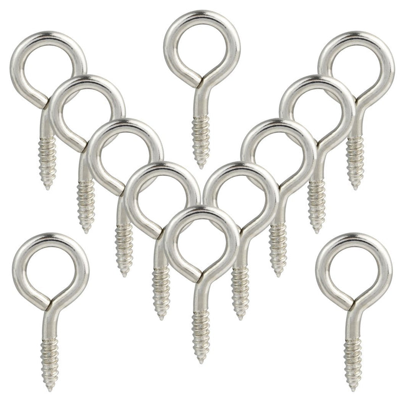 [Australia - AusPower] - 100pcs Small Screw Eye, Eye Shape Screw Hooks 1" Lag Thread Self-Tapping Hanging Hooks Eyebolt Ring Zinc Plated 