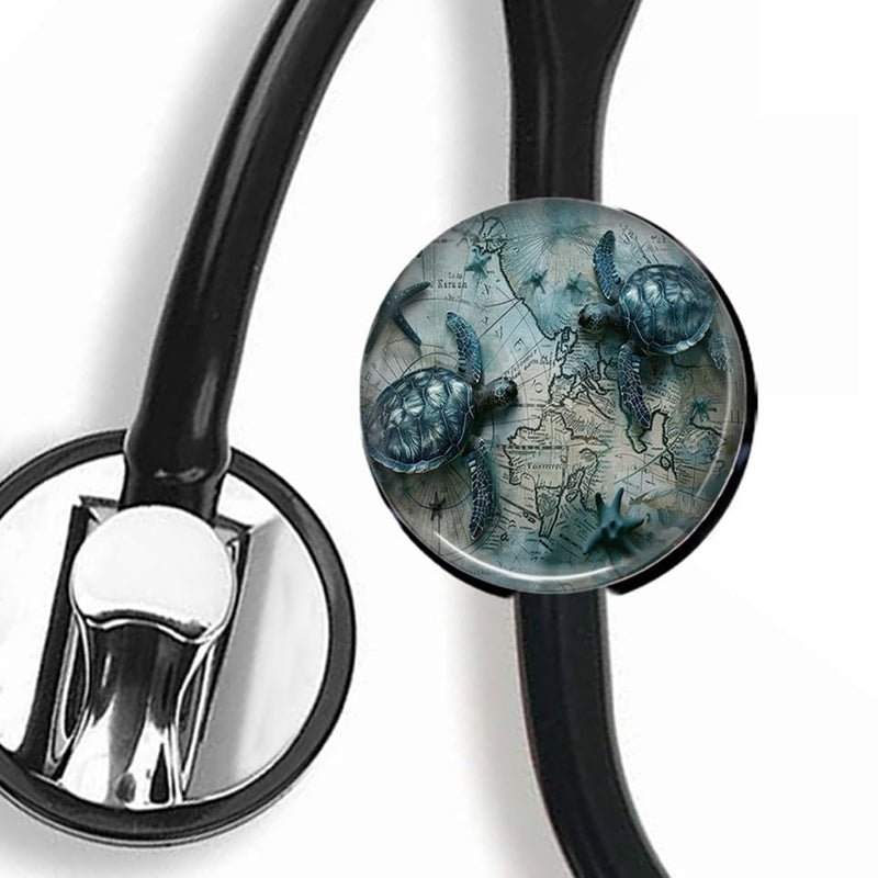 [Australia - AusPower] - Turtles on The map StethoscopeTag Personalized,Nurse Doctor StethoscopeID Tag Customized, Medical StethoscopeName Tag,Ideal for Anyone That uses a Stethoscope, Nursing Students,etc. 