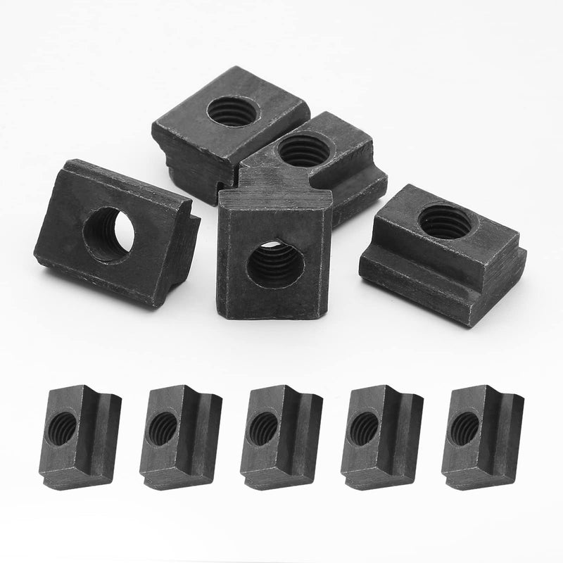 [Australia - AusPower] - 5 PCS M10 T-Slot Nut, Black Oxide Finish Table Slot, 3/8 Threads T Slot Rail 