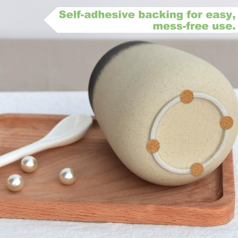[Australia - AusPower] - BENECREAT 1400pcs 0.5x0.06 Inch Adhesive Cork Circles, Flat Round Self-Adhesive Cork Dots for Cabinets, Table Top Items, Scratching, Furniture, Electronics 