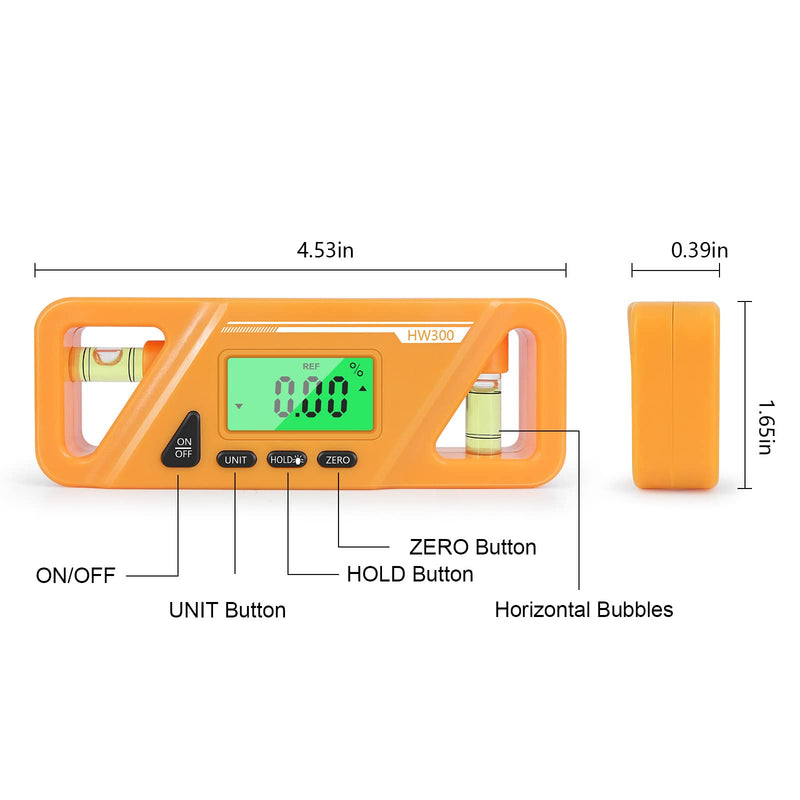 [Australia - AusPower] - KKnoon Magnetic Digital Protractor Absolute and Relative Measurement Angle and Tilt Conversion Inclinometer Versatile Clinometer LCD Display with Backlight 