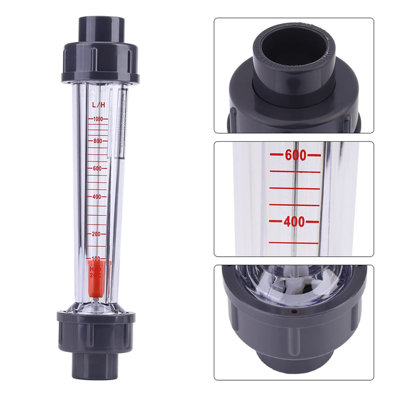 [Australia - AusPower] - LZS-15 Water Meter, Plastic Tube 100-1000L/H Water Rotameter Instantaneous Meter Liquid Water Flowmeter for DN15(1/2") Tube 