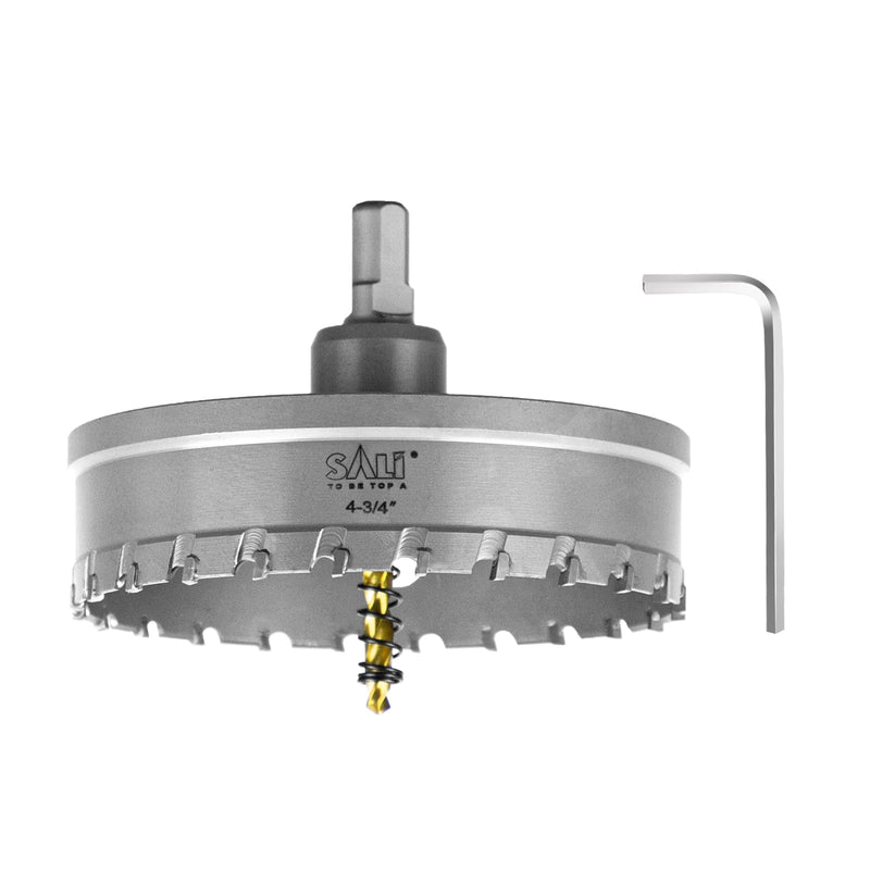 SALI 4-3/4"(120mm) TCT Hole Saw Kit Tungsten Carbide Tipped Hole Saw Drill Bit with Titanium-Plated Pilot Drill bit for Metal, Stainless Steel, Iron, Wood, Plastic 4-3/4" 1