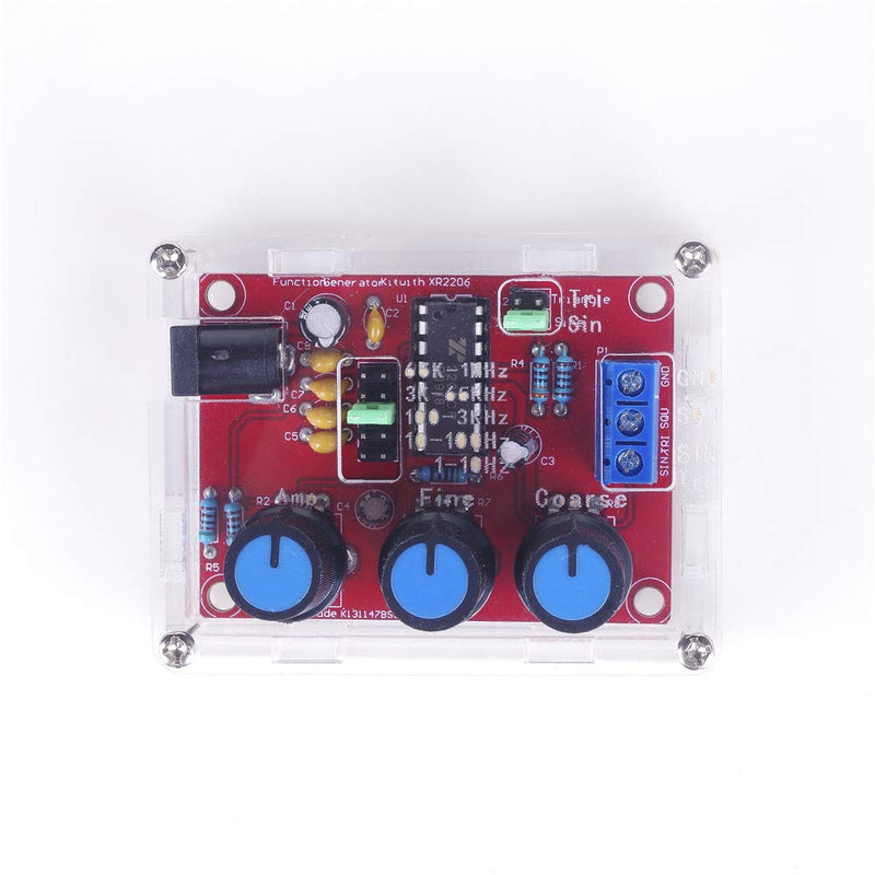 XR2206 Function Generator Signal Generator DIY Kit High Precision Function/Sine Triangle Square Output 1Hz-1MHz Adjustable Frequency Amplitude (Welding Completed) Welding completed