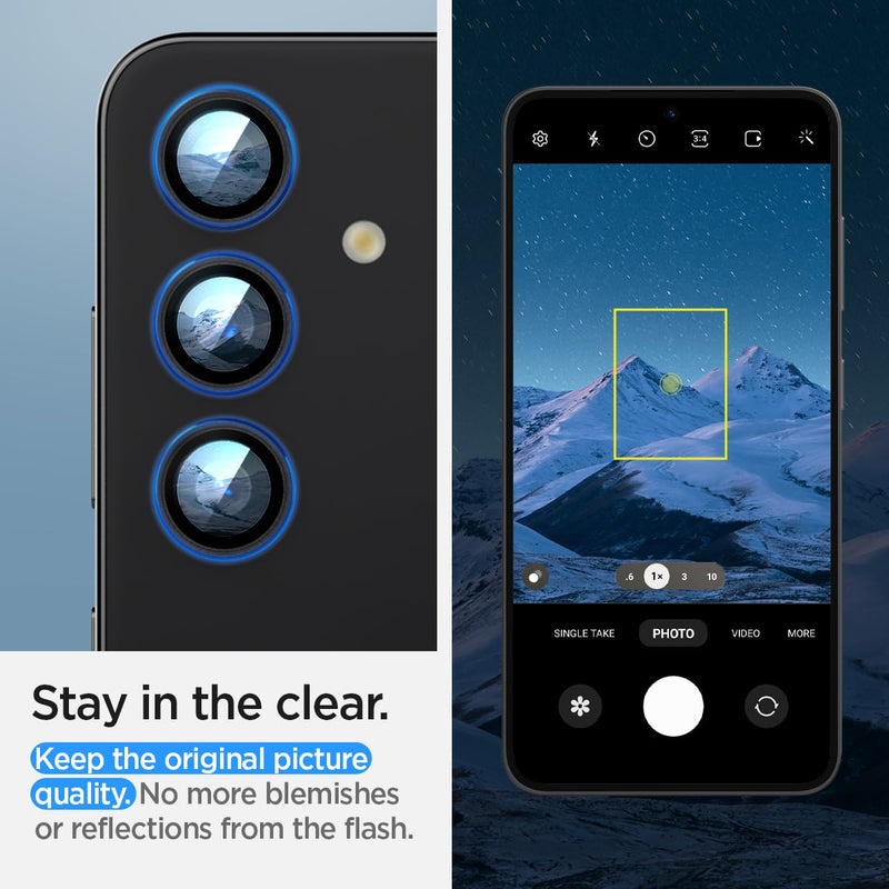 [Australia - AusPower] - Spigen Camera Lens Screen Protector [GlasTR EZ Fit Optik Pro] Designed for Galaxy S24 Plus [Case Friendly] - Black [2 Pack] 