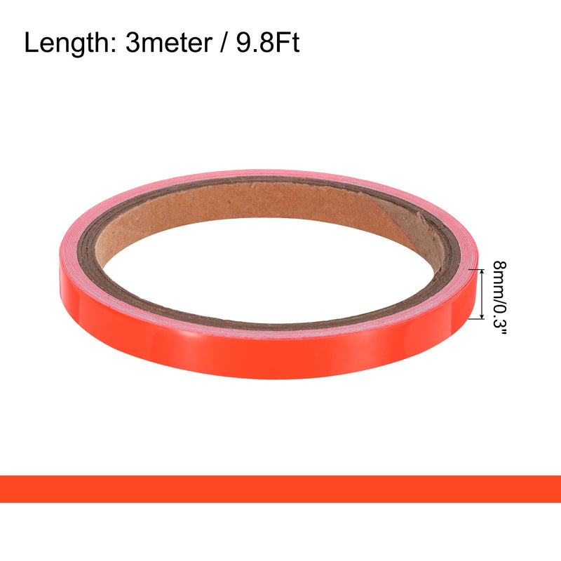 uxcell 4Rolls Glow in The Dark Tape, 0.3 inch x 9.8 ft Fluorescent Adhesive Tape Luminous Tape for Stairs, Walls, Steps, Exit Sign, Home Decoration, Red 4