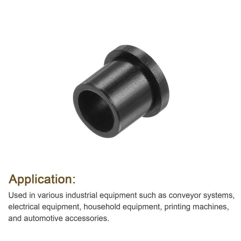 [Australia - AusPower] - uxcell 4pcs Flanged Sleeve Bearings Plastic Bushings 9.6mm Bore x 12.7mm OD x 13.4mm Length Nylon Bushings, Black 4 