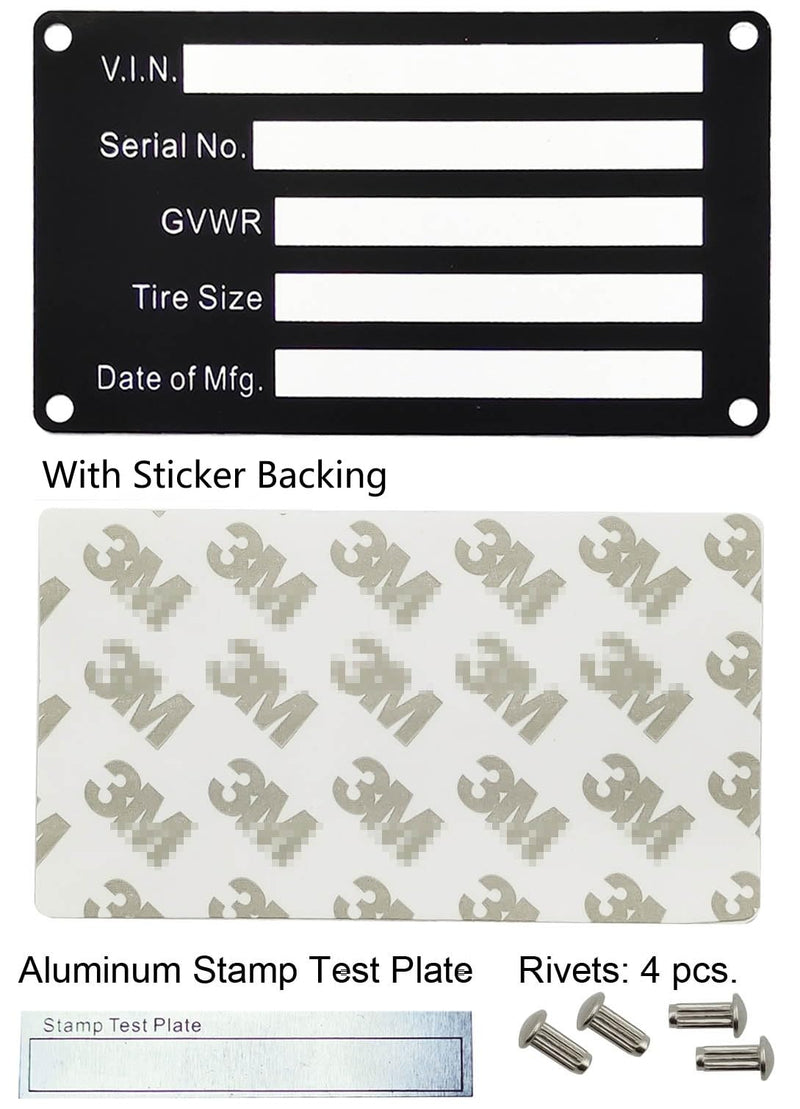 Blank Aluminum ID Plates, Metal Identification Plate, Serial Number Tag, Equipment Data Plate, Chassis ID Label, Compliance Asset Tag, Industrial Nameplate, DIY Replacement ID Plate Blank, 5 Pcs.