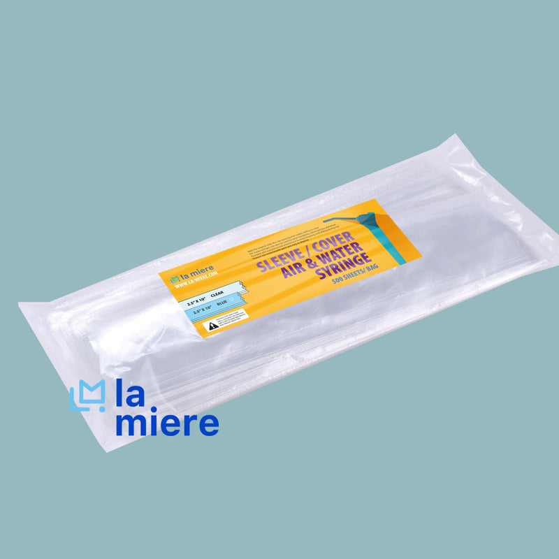[Australia - AusPower] - Clear Refill 500/PK 2.5 inch X 10 inch Air and Water Syringe Sleeve, Precut Opening Syringe Sleeve,3 -Way Syringes (Clear, Refill 500/PK) Clear Refill PK 1 