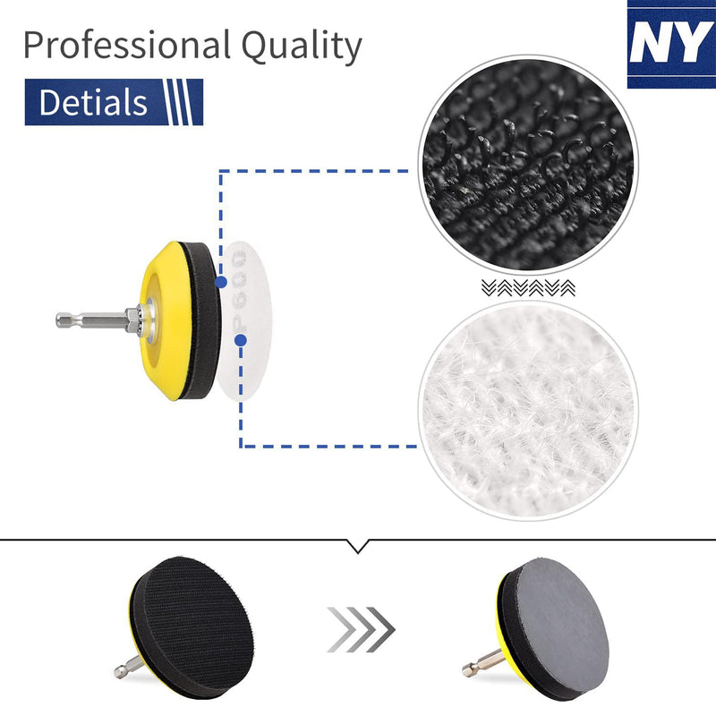 [Australia - AusPower] - NYXCL 170Pack 3/2inch Sanding Discs Kit with 2 & 3" Backer Pads, Sanding Sponge for Drill Sanding Attachment Die Grinder Rotary Tools with 1/8" 1/4" Shanks Sanding Pads P80-3000 