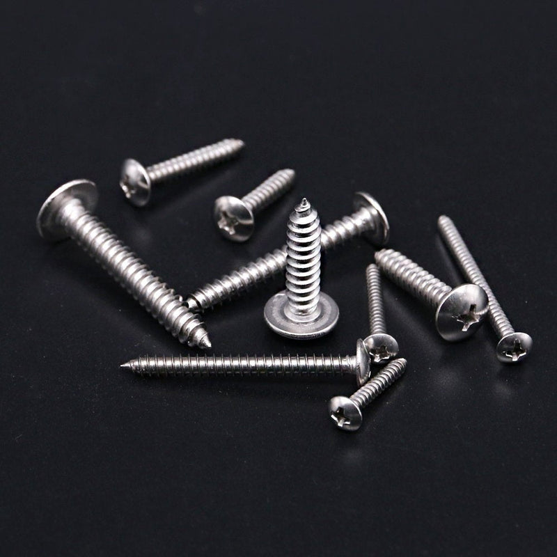 [Australia - AusPower] - Hilitchi 304 Stainless Steel Hex Washer Head and Phillips Truss Head Self Drilling Sheet Metal Tek Screws Assortment Kit (Phillips Truss Head) 