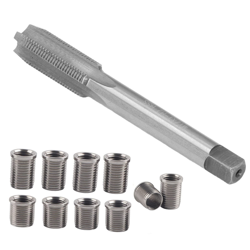 [Australia - AusPower] - Spark Plug Thread Repair kit, M10x1.0 Bolt, M12x1.0 Tap Stainless Steel Repair kit for Automotive Engine M10x1.0 Bolt M12x1.0 Tap 