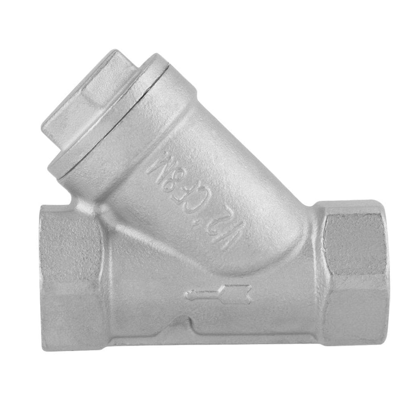 [Australia - AusPower] - Y Strainer, DN15 1/2 Inch PT Thread Stainless Steel Y Filter Strainer Pump Filter for Water Gas, 7 × 6 × 2.5 cm 