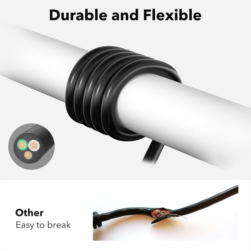 [Australia - AusPower] - BN-LINK 6 ft Indoor Outdoor Extension Cord 16/3 SJTW, 2 Pack, Black, PVC Cable Jacket, 3-Prong, Weather Resistant, Flame Retardant, Suitable for Indoor, Garden, Landscaping & Holiday Decorations, ETL 6FT 2PACK 16 Gauge 