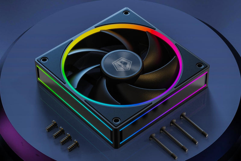 ID-COOLING AF-127-K-TRIO 120mm Case Fan ARGB FDB Bearing PC Fan Daisy Chain Connector Computer Fan for Radiator/CPU Air Cooler/Computer Case, 3 Pack, Black AF-127-ARGB-K TRIO