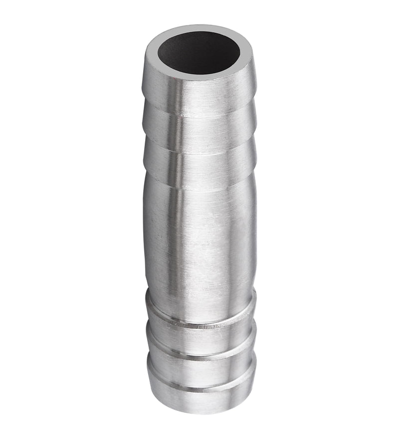 [Australia - AusPower] - Stainless Steel 3/4" to 3/4" Hose Barb Fittings Splicer Mender Round Union Coupler Adapter Splicer Mender Union Air Water Fuel (Pack of 2) 3/4" Barb x 3/4" Barb 