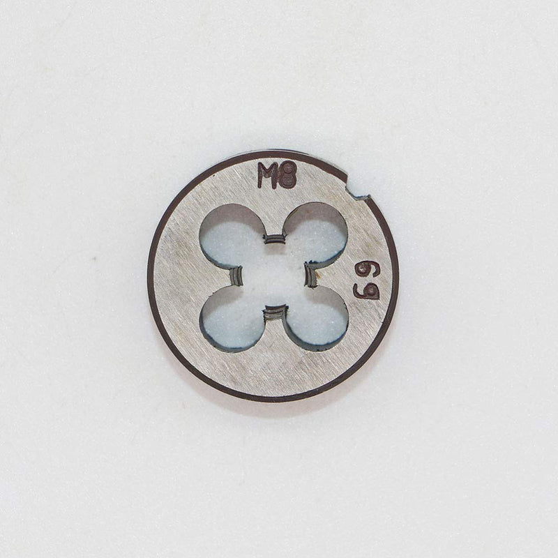 HSS 8mm X 1.25 Metric Right Hand Round Die, Machine Thread Die M8 X 1.25mm Pitch for Mold Machining, Alloy Steel, It Can Process Steel, Cast Iron, Copper And Aluminum.