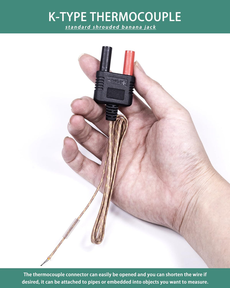 [Australia - AusPower] - Type K Thermocouple Probe, Replacement Thermocouple Sensor Bead Probe Fit for Clamp Meters, Fluke Multimeter F17B+ F116C F87-V F28LL F189 F289 F179 F287 