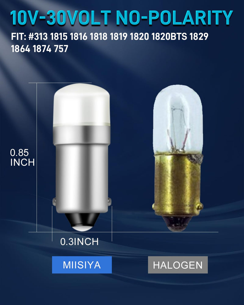 [Australia - AusPower] - 1820 Bulb 1445 1816 1815 1818 1819 757 53 57 313 BA9S Led Bulb 10-30Volt for Train Lights,House Number Light Bulb,Bingo Board Display and Industrial White 10Pack White 1820 Bulb 