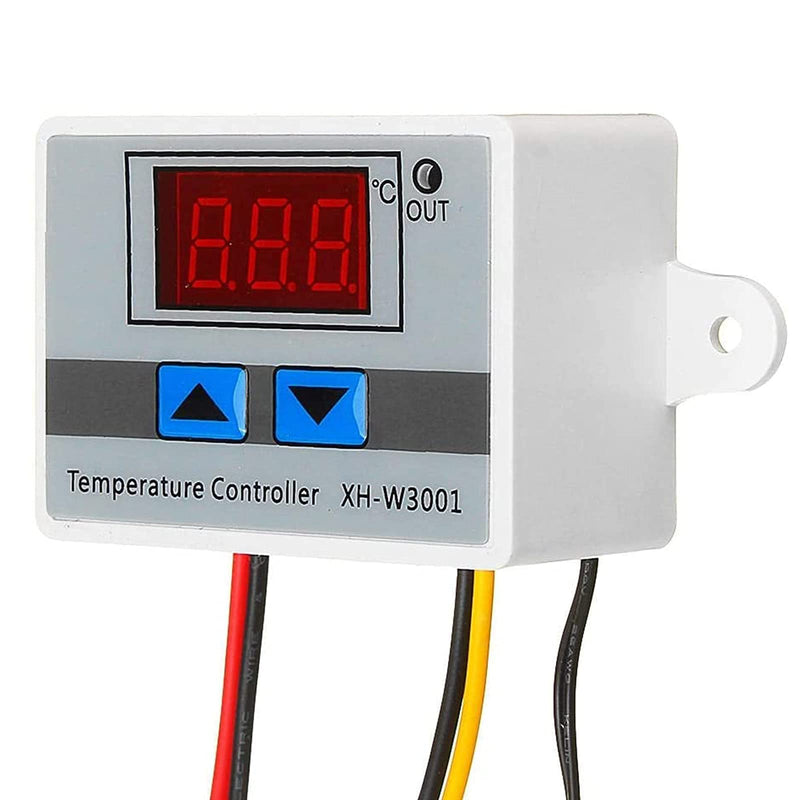 RUIZHI XH-W3001 Digital LCD Display Temperature Controller, DC 24V/240W Thermostat Switch with Waterproof Probe Microcomputer Thermostat