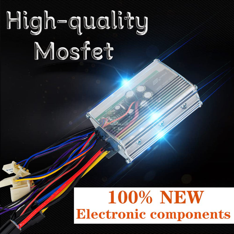 Brush DC Controller 48V 1000W Brush Motor Speed Control Brushed Controller with 3 Speed Switch for Scooter Electric Bicycle (48V 1000W)