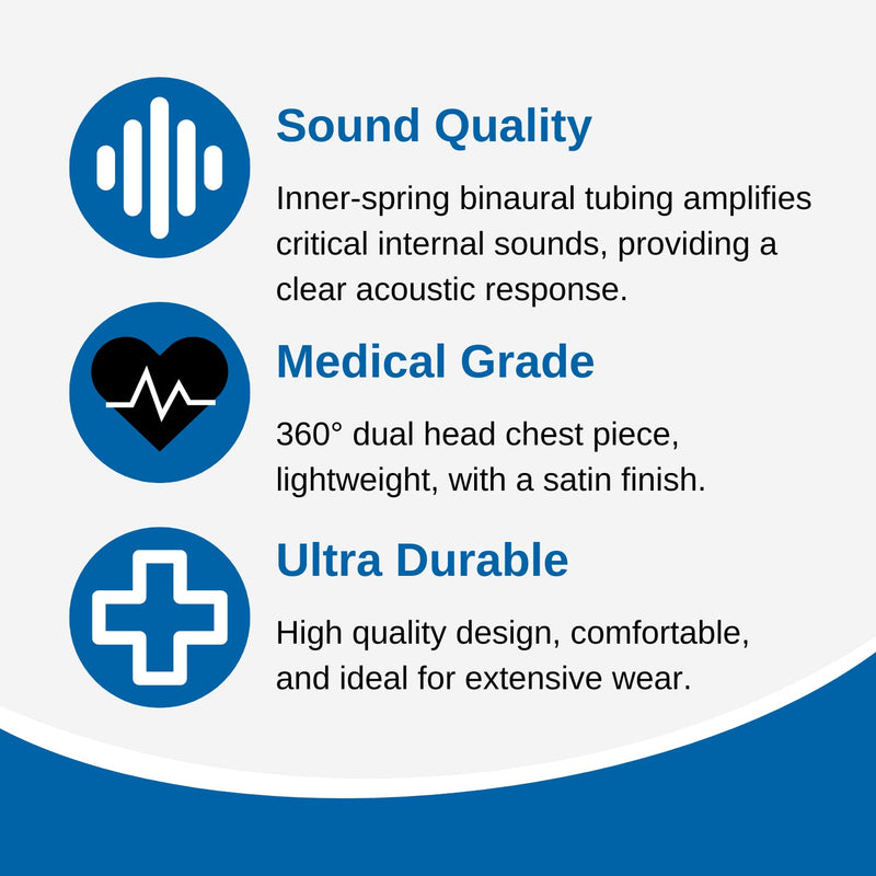 [Australia - AusPower] - Adult Manual Blood Pressure Cuff with Stethoscope (Blue, Lightweight) 